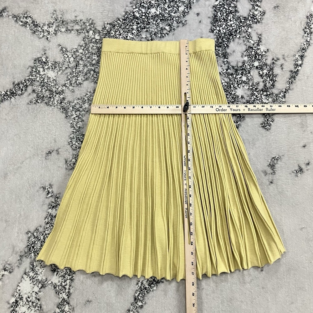 Nic + Zoe Pleated Knit Skirt Yellow Pull On A Line Womens Size XS Office - Picture 4 of 11